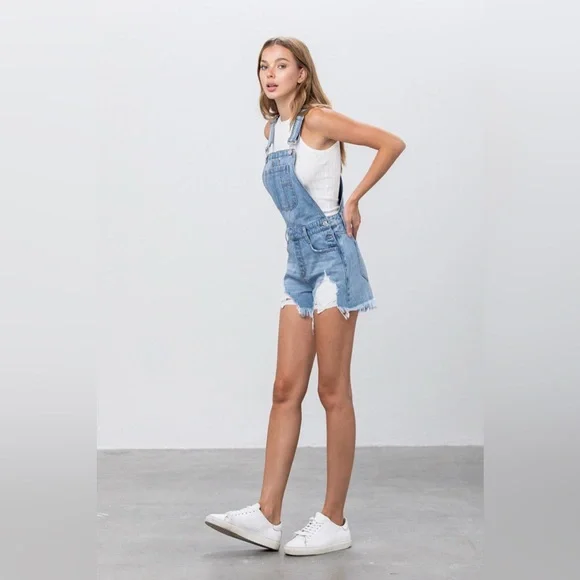 Insane Gene Jean Shorts Overalls Size Small - Picture 15 of 16